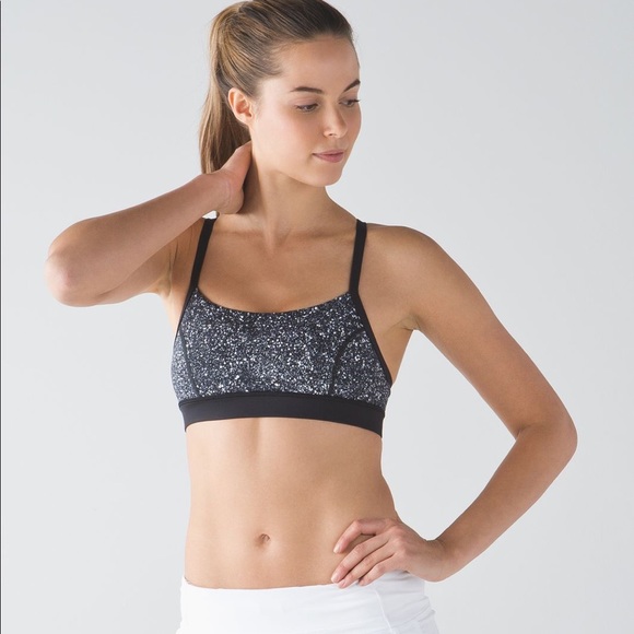 Lululemon Rise and Run Bra Mini Splatter Black - Picture 3 of 16